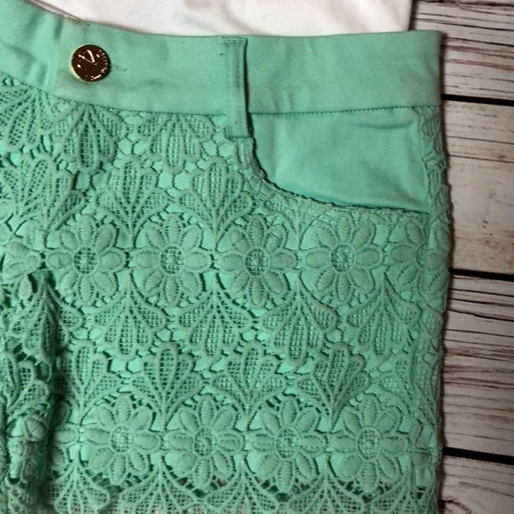 NWT Stretchy I Too Boho Mint Crochet Short - Picture 6 of 6